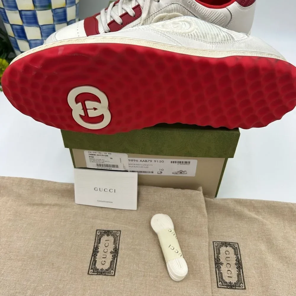 Men’s Gucci Mac 80 low top leather sneakers size 10 made in Italy - Picture 6 of 11